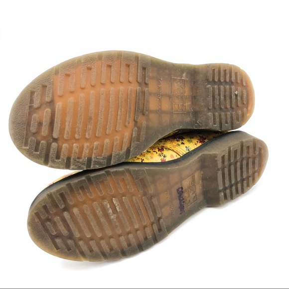 RARE Dr. Martens 1460 W 8 Eye Sun Yellow Flowers Floral Lace Up Combat Boots 10 - Picture 6 of 7